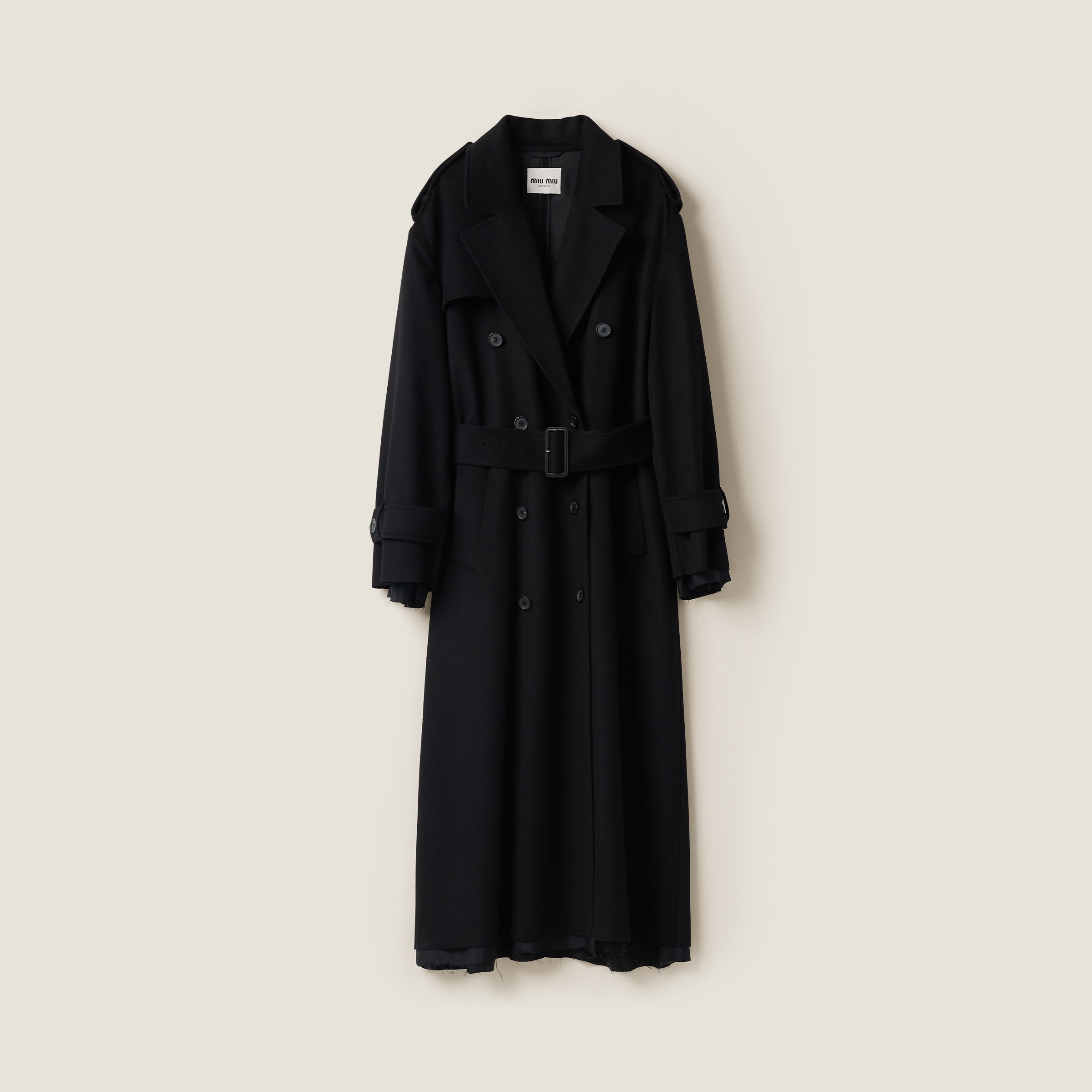Double-breasted velour coat