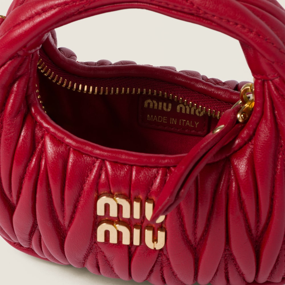 Wander matelassé nappa leather micro hobo bag