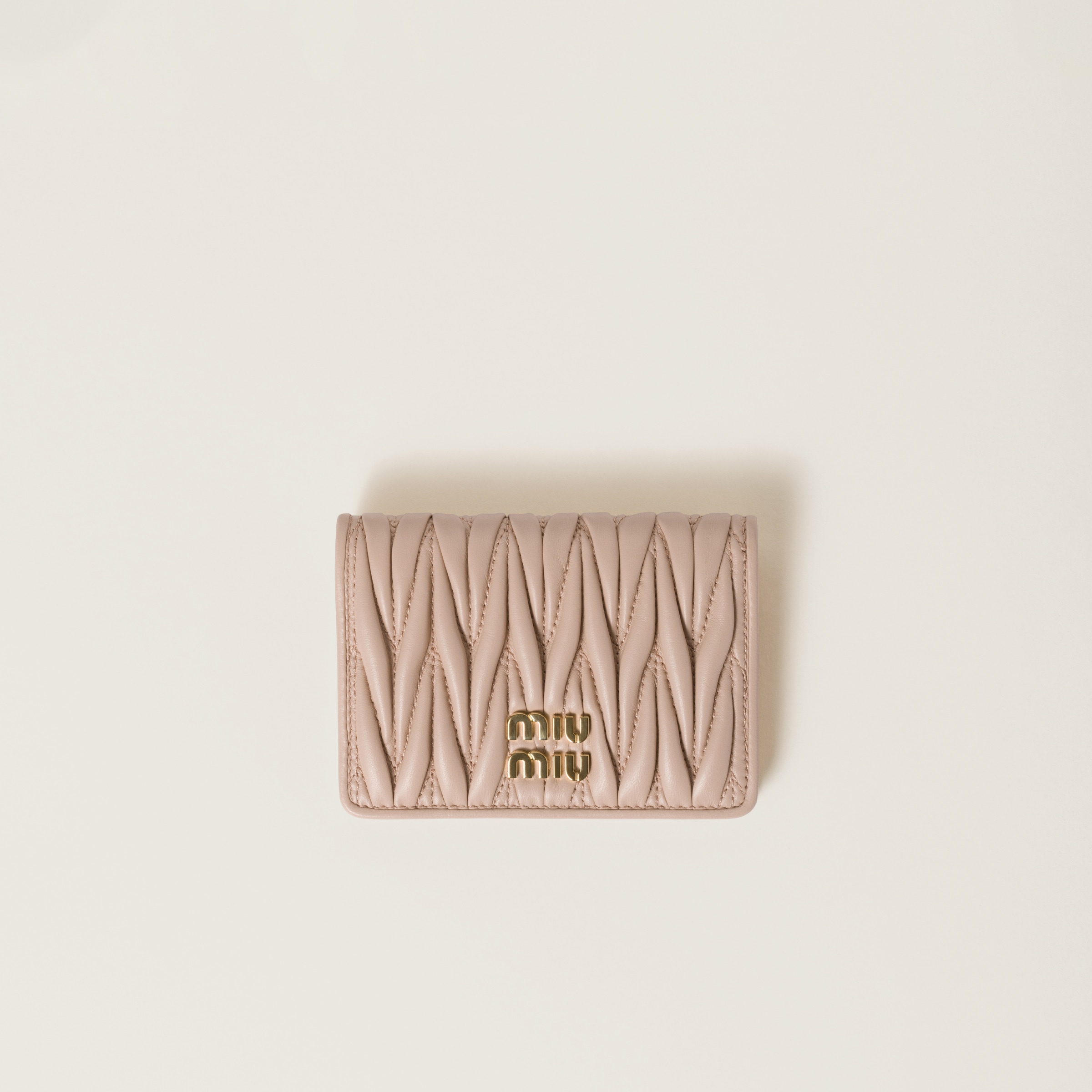 Matelassé nappa leather card holder