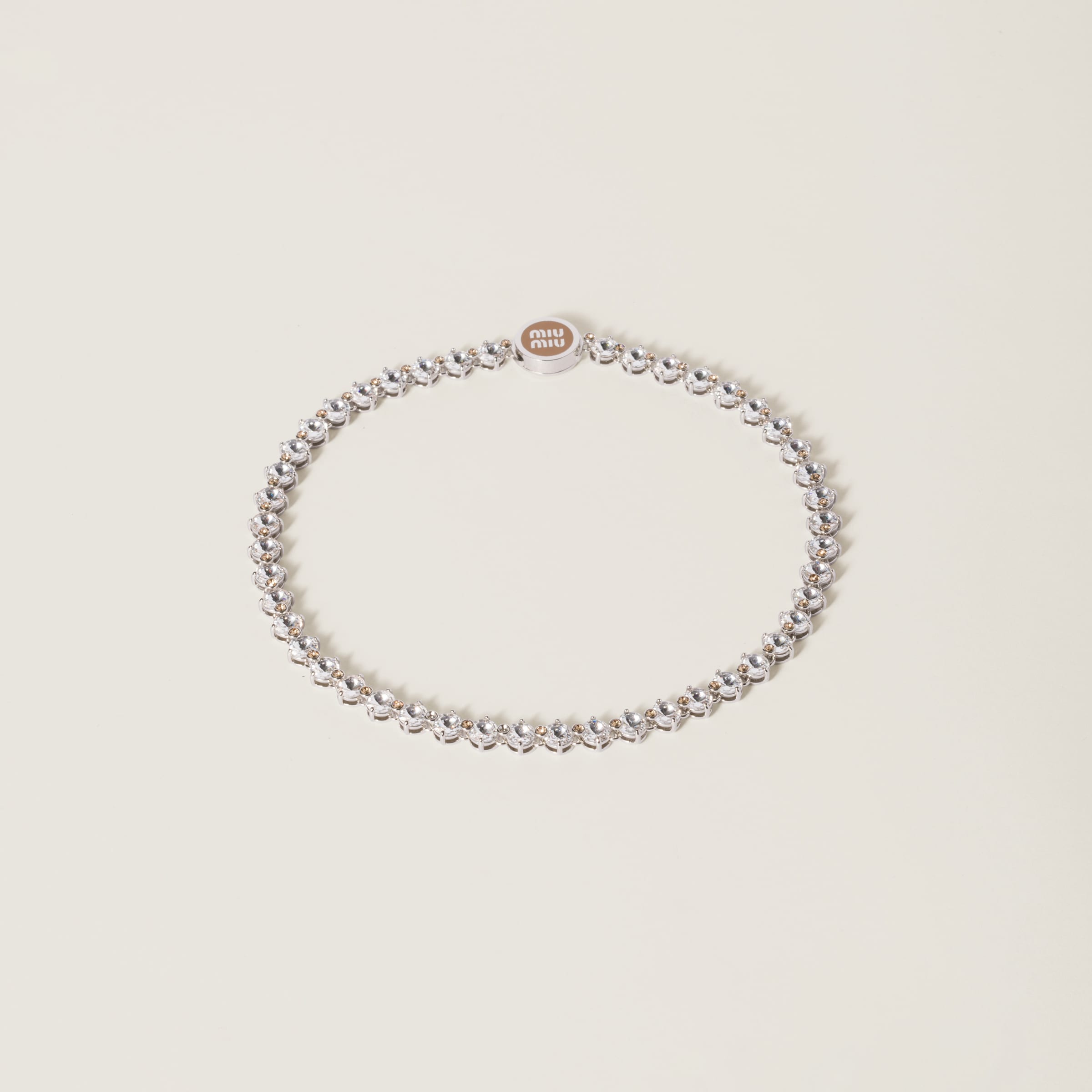 Metal necklace with crystals