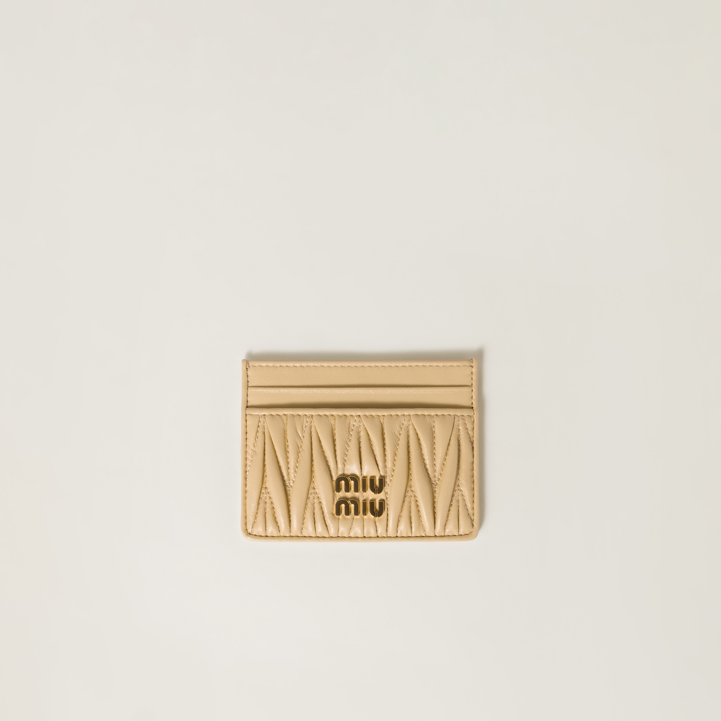 Matelassé nappa leather card holder