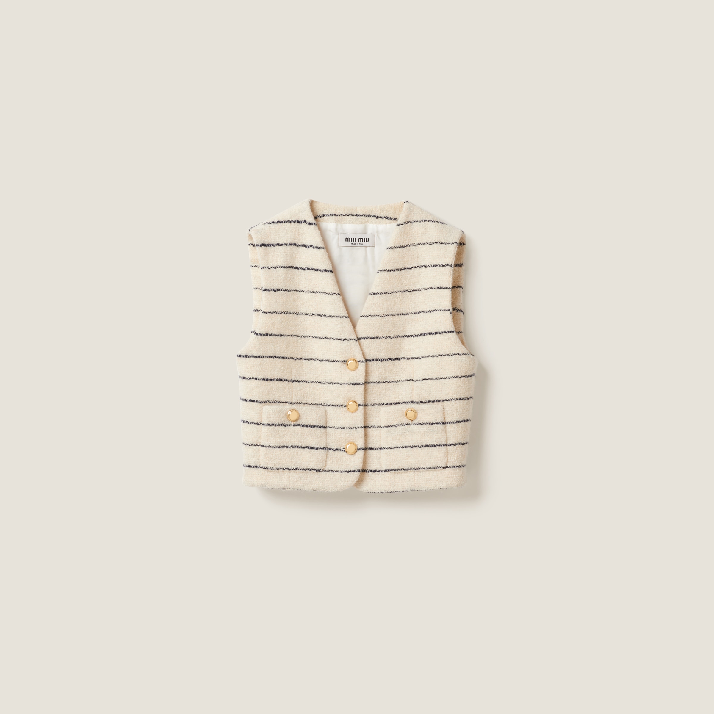 Single-breasted bouclé vest