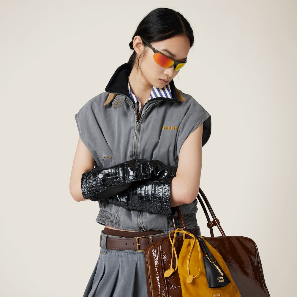 Chambray blouson vest