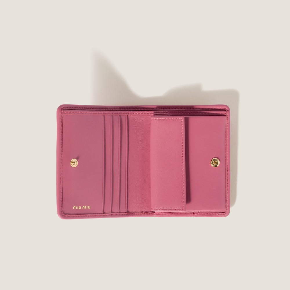 Small matelassé nappa leather wallet