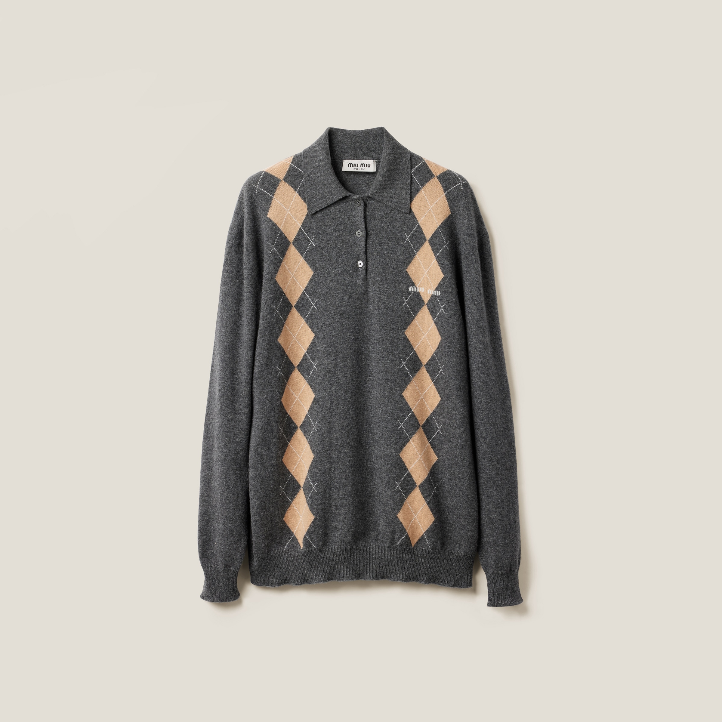 Cashmere knit polo shirt