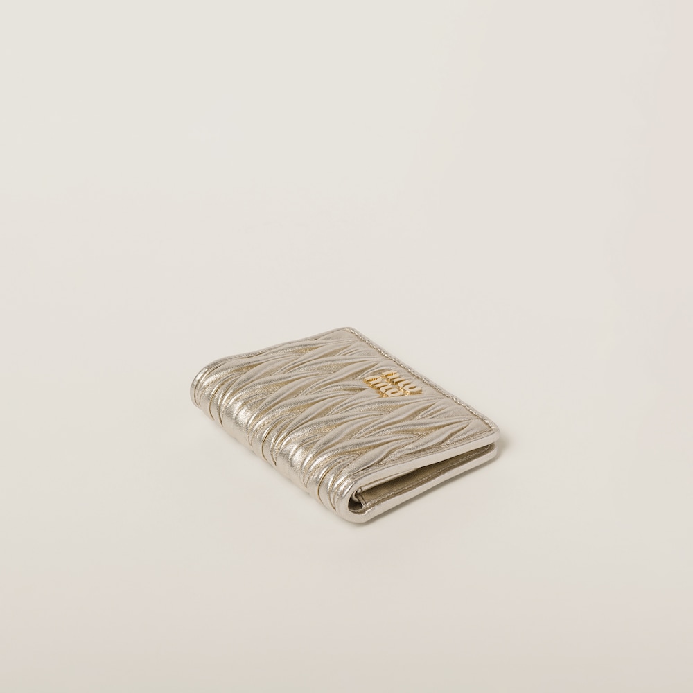 Small matelassé nappa leather wallet