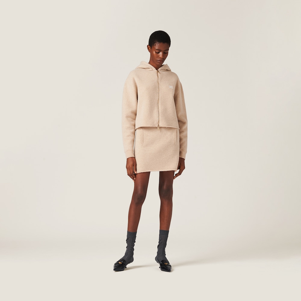Wool and cashmere hoodie jacket