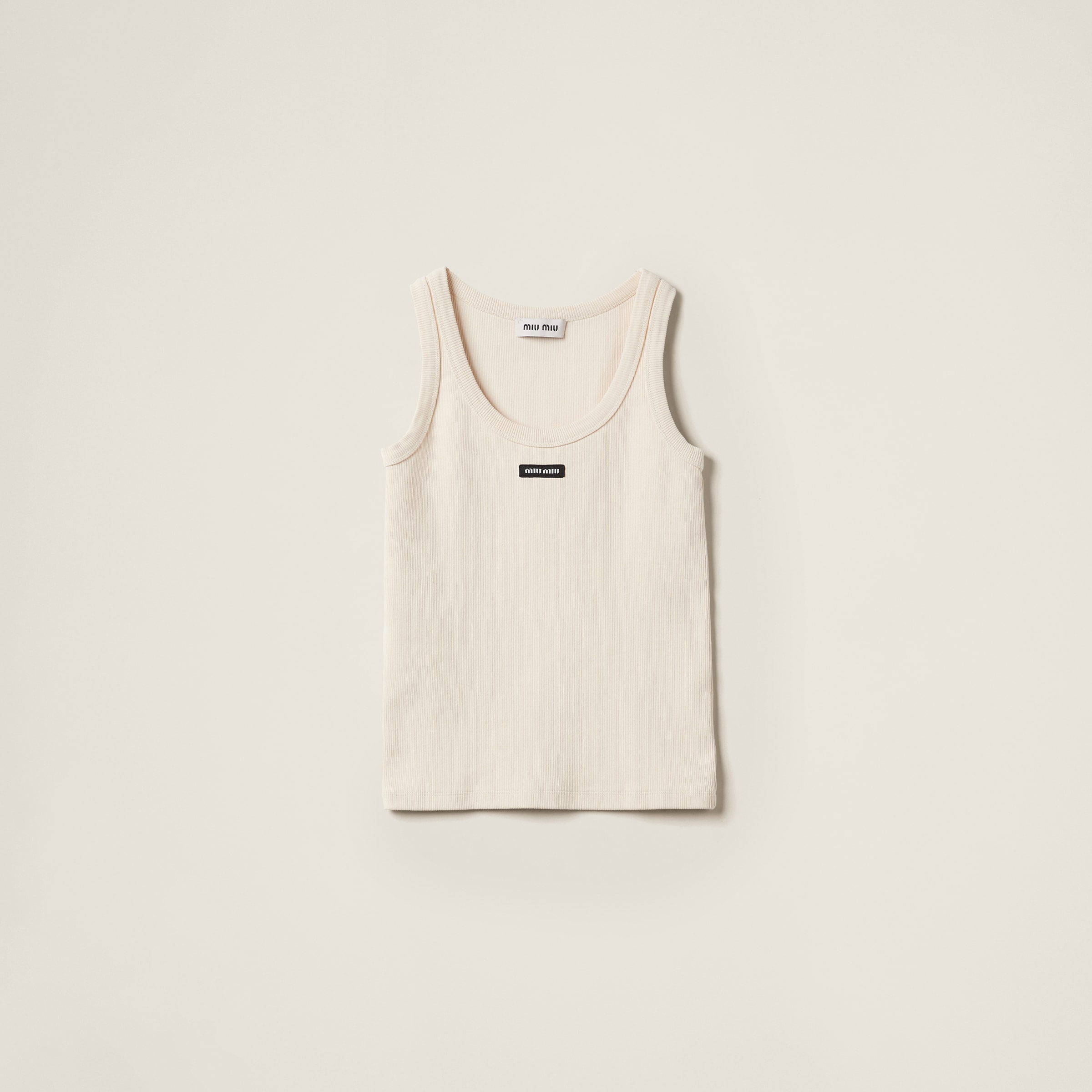 Garment-dyed ribbed knit jersey top