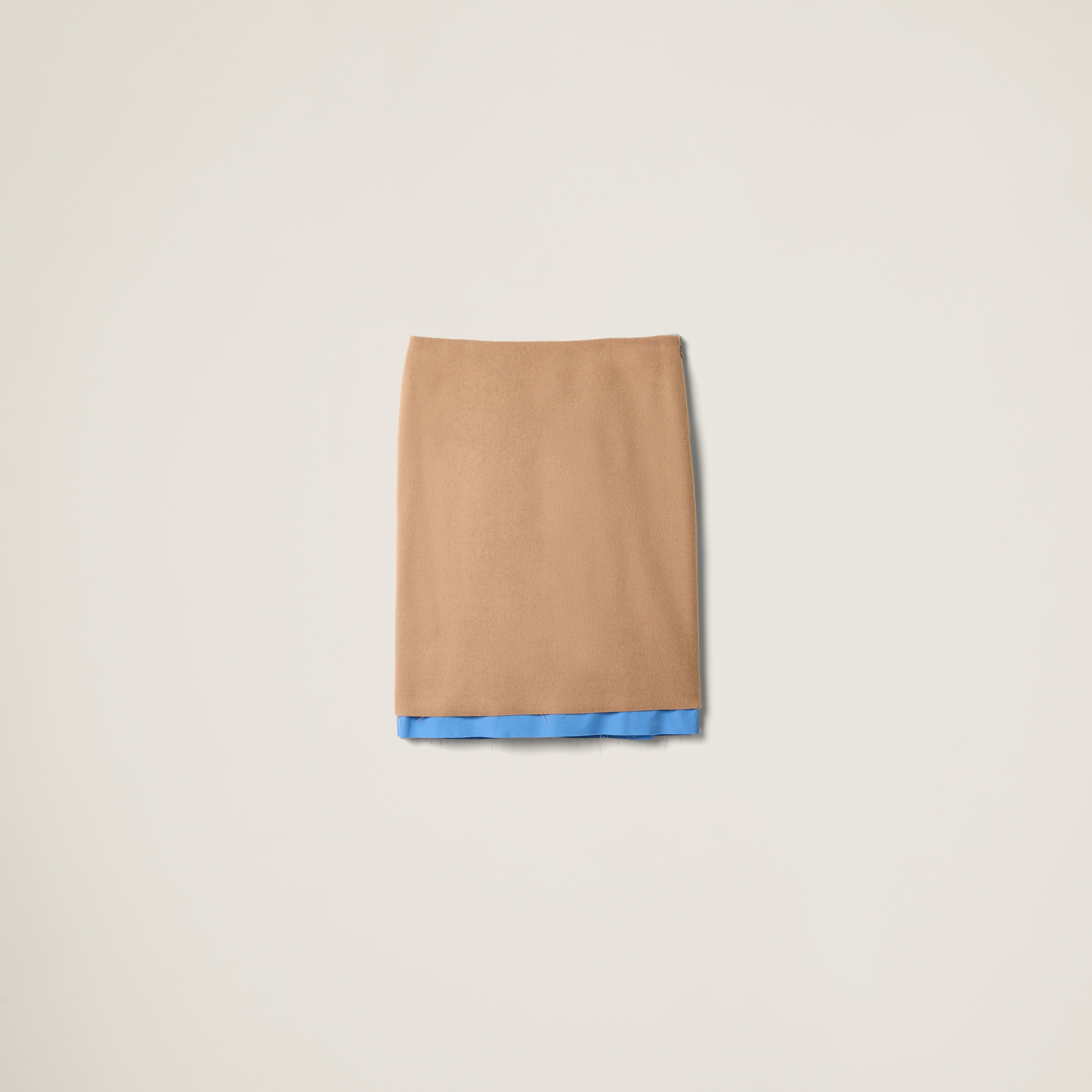 Camel-hair midi-skirt