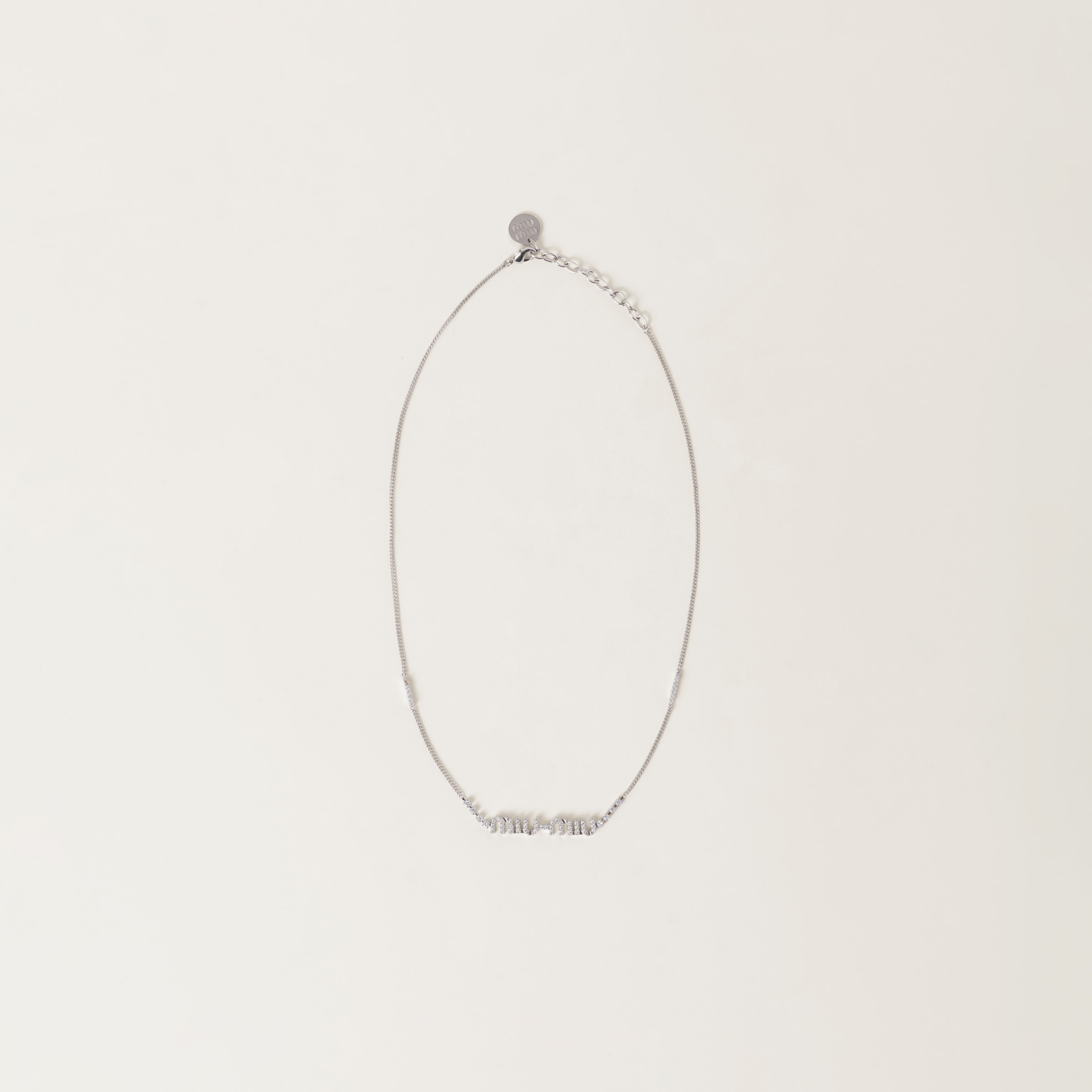 Metal necklace with crystals