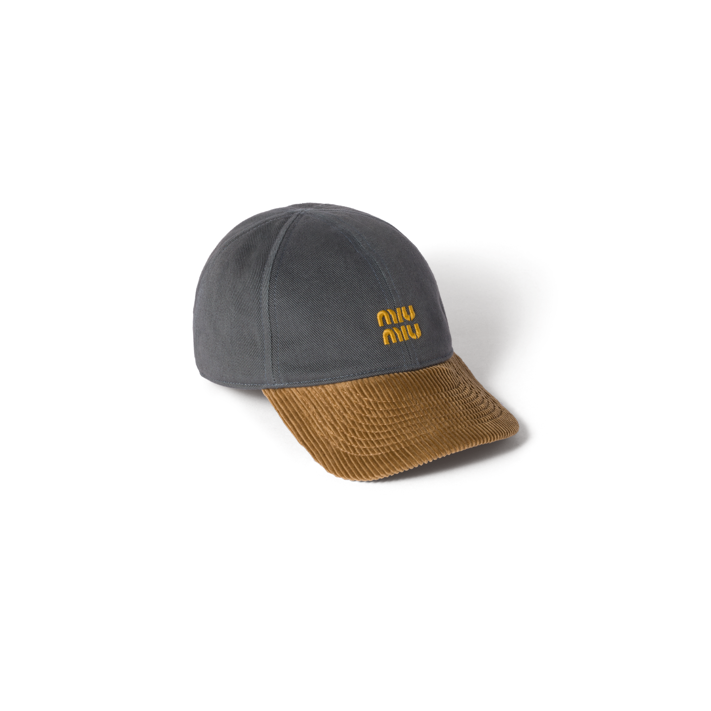 Denim and corduroy baseball cap