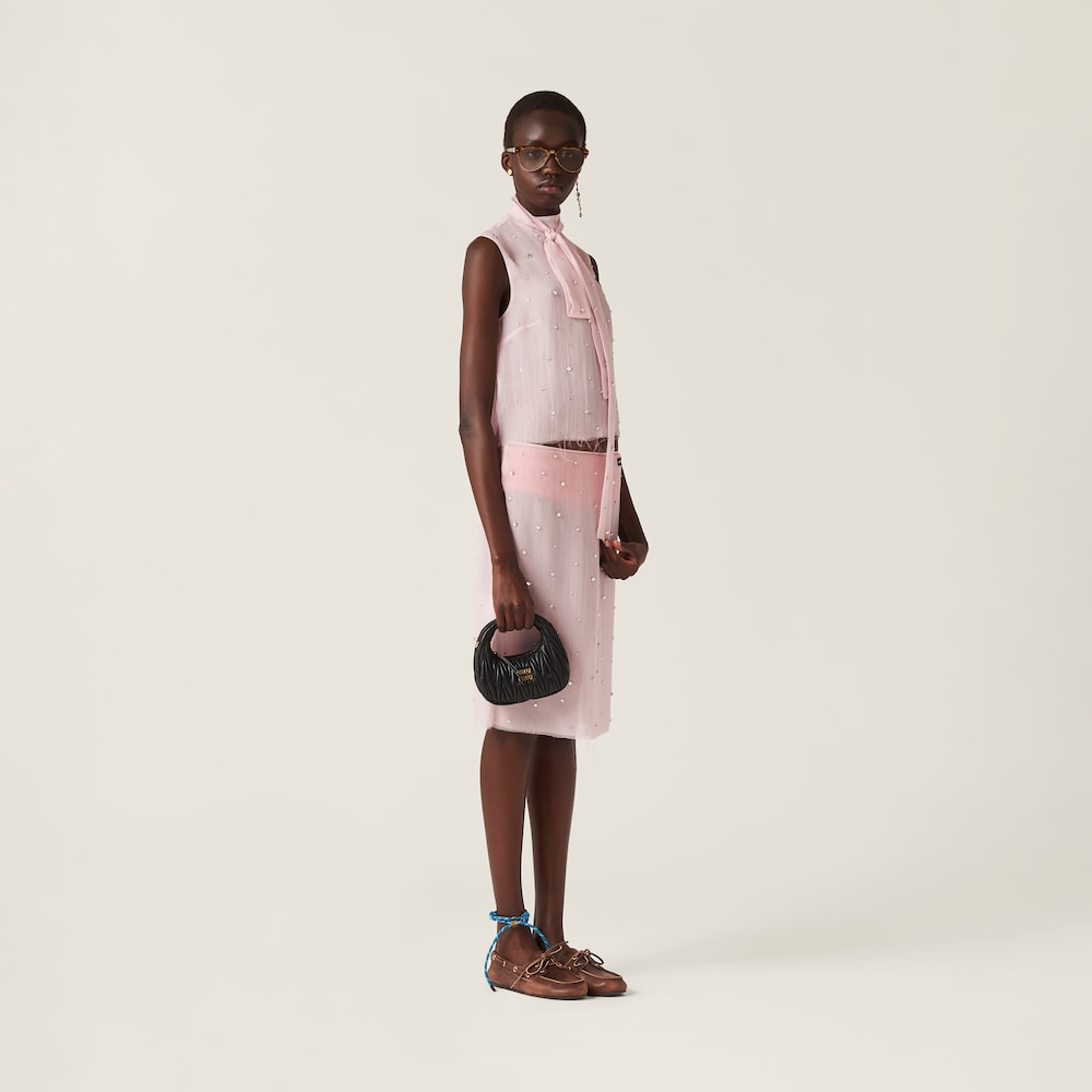 Embroidered chiffon skirt