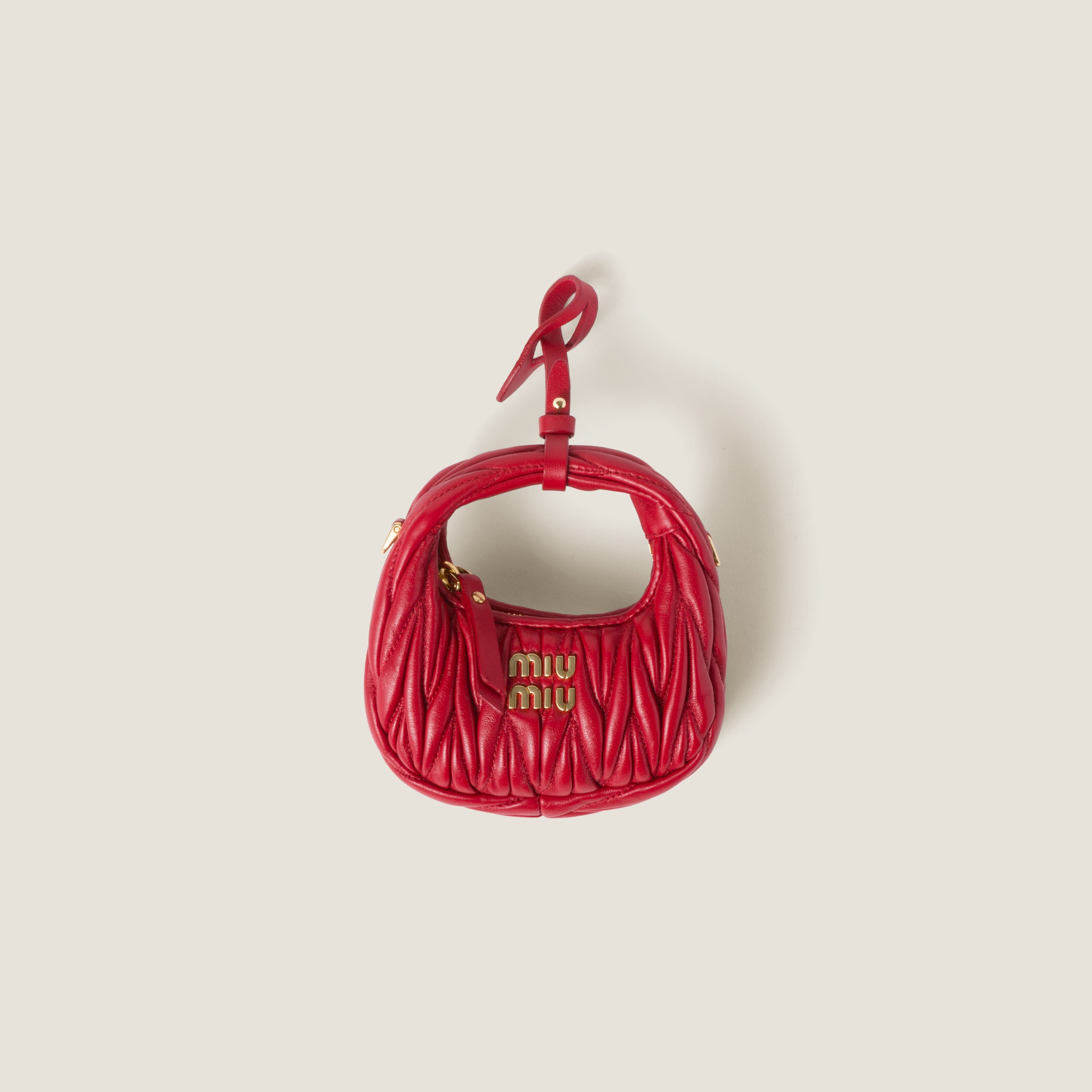 Wander matelassé nappa leather micro hobo bag