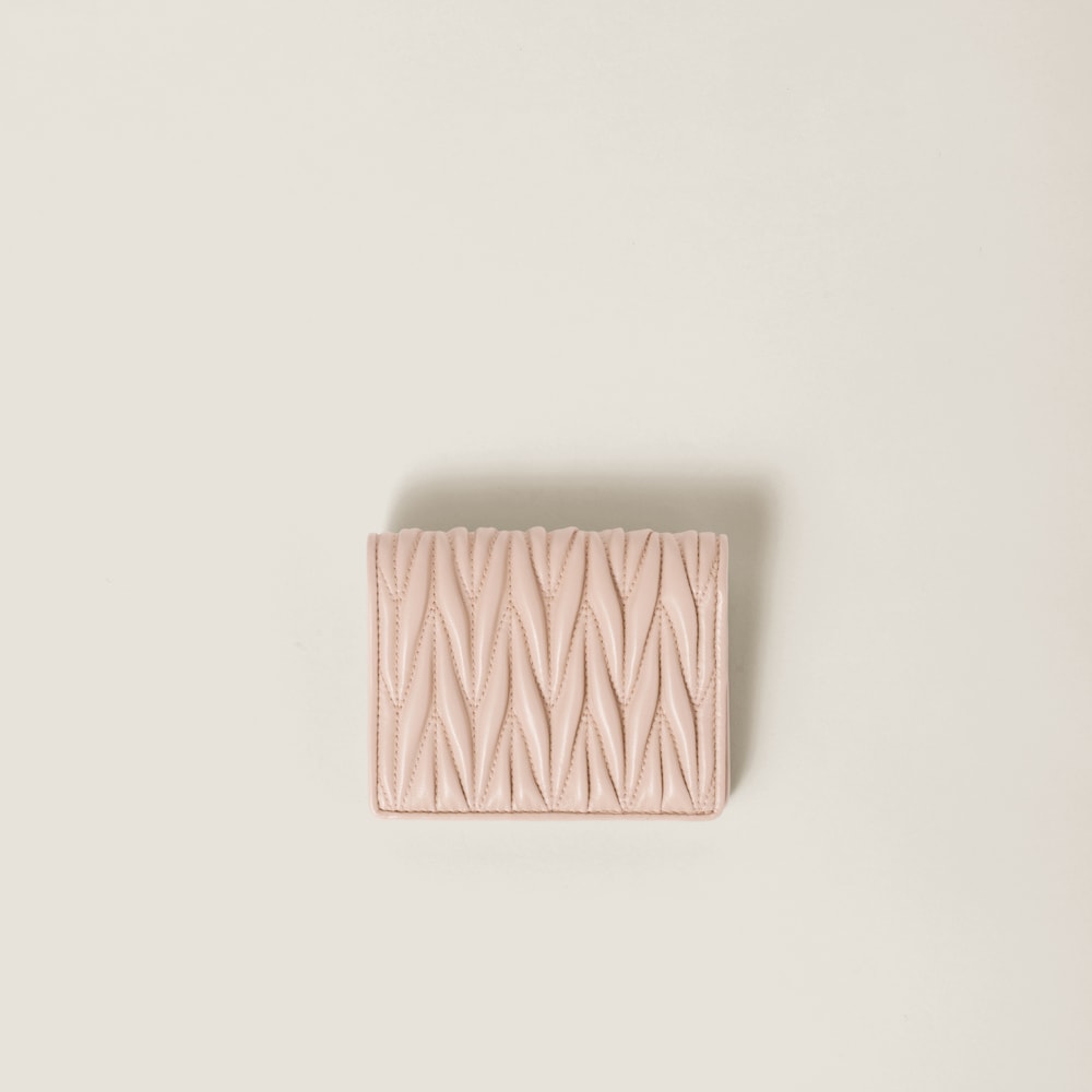 Small matelassé nappa leather wallet