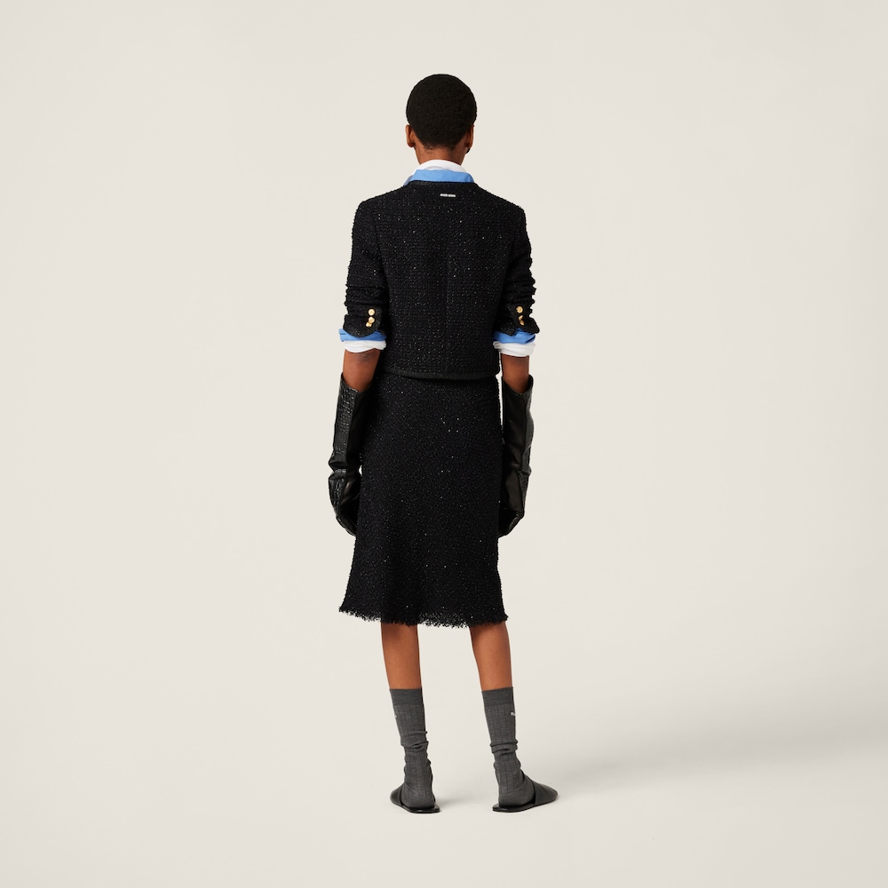 Single-breasted lamé bouclé jacket