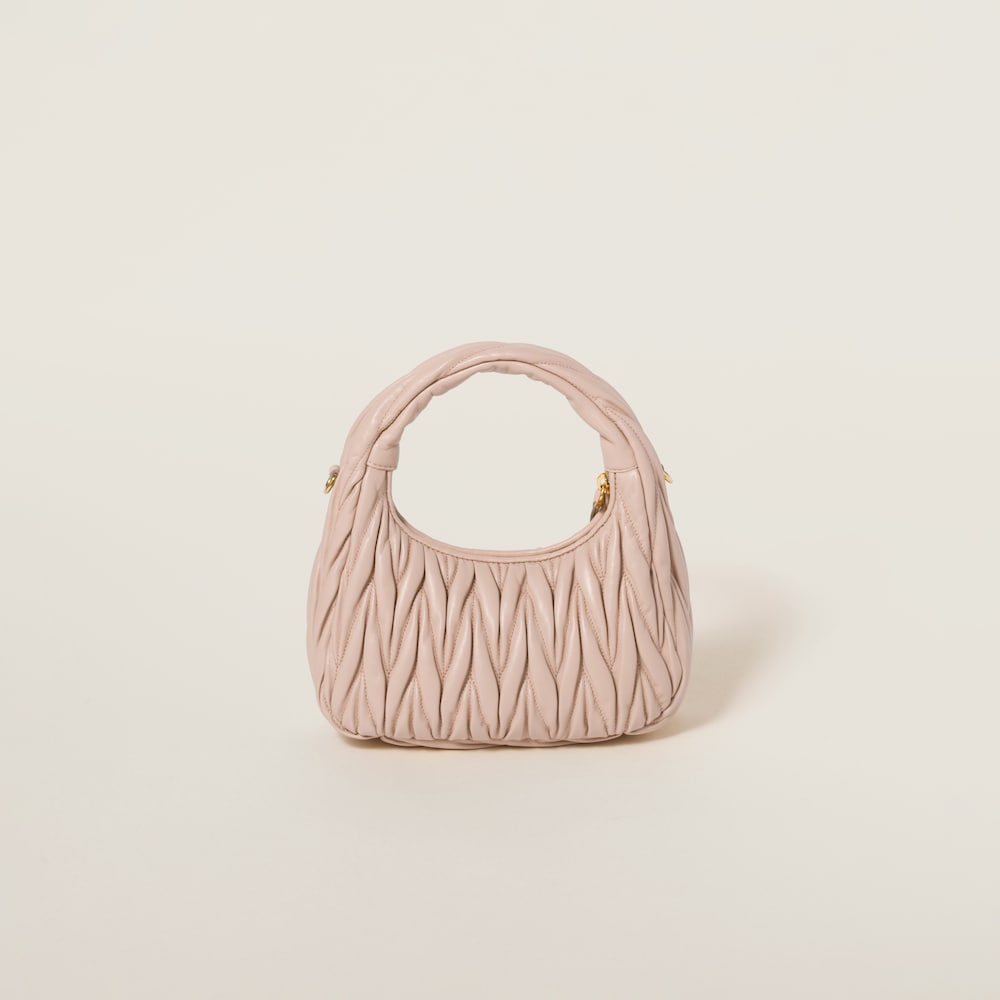 Wander matelassé nappa leather hobo bag