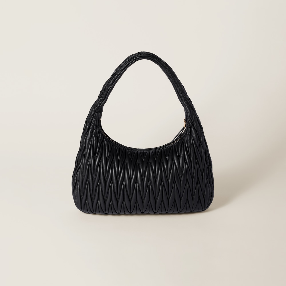 Wander matelassé nappa leather hobo bag