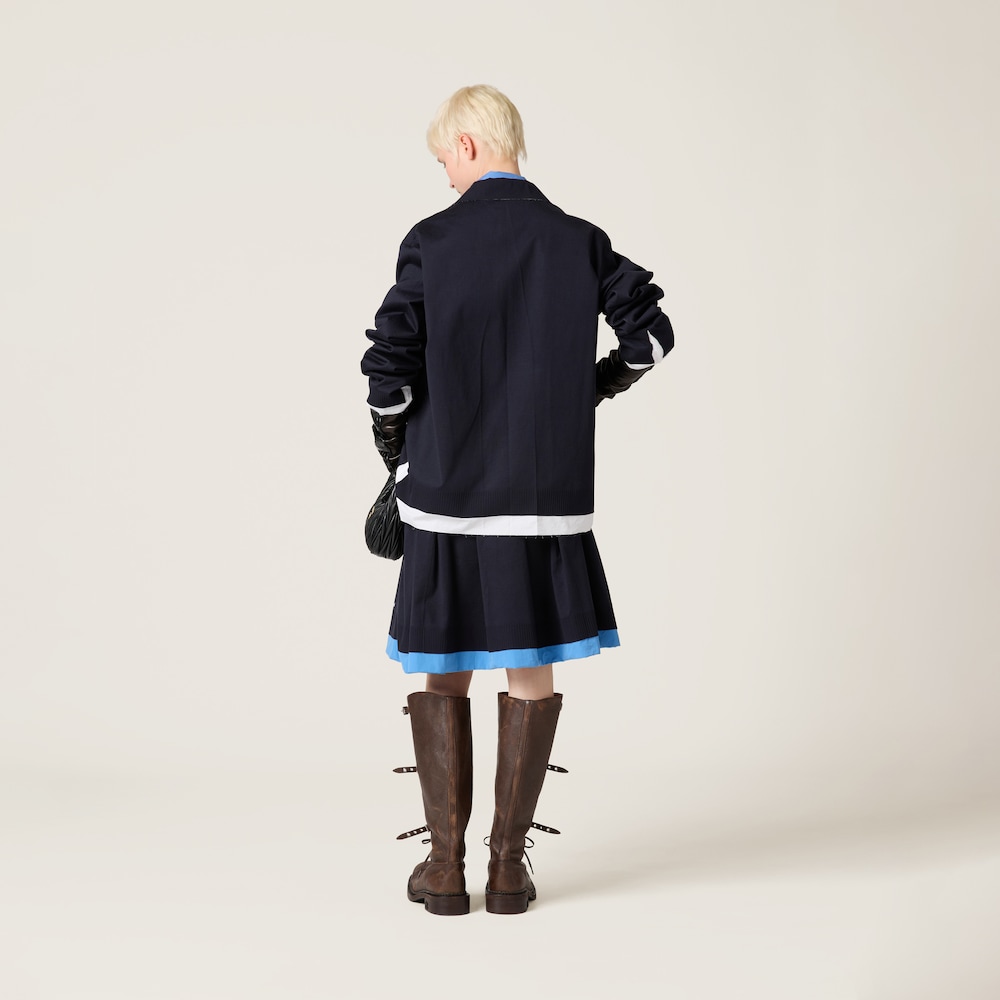 Knit and poplin shirt