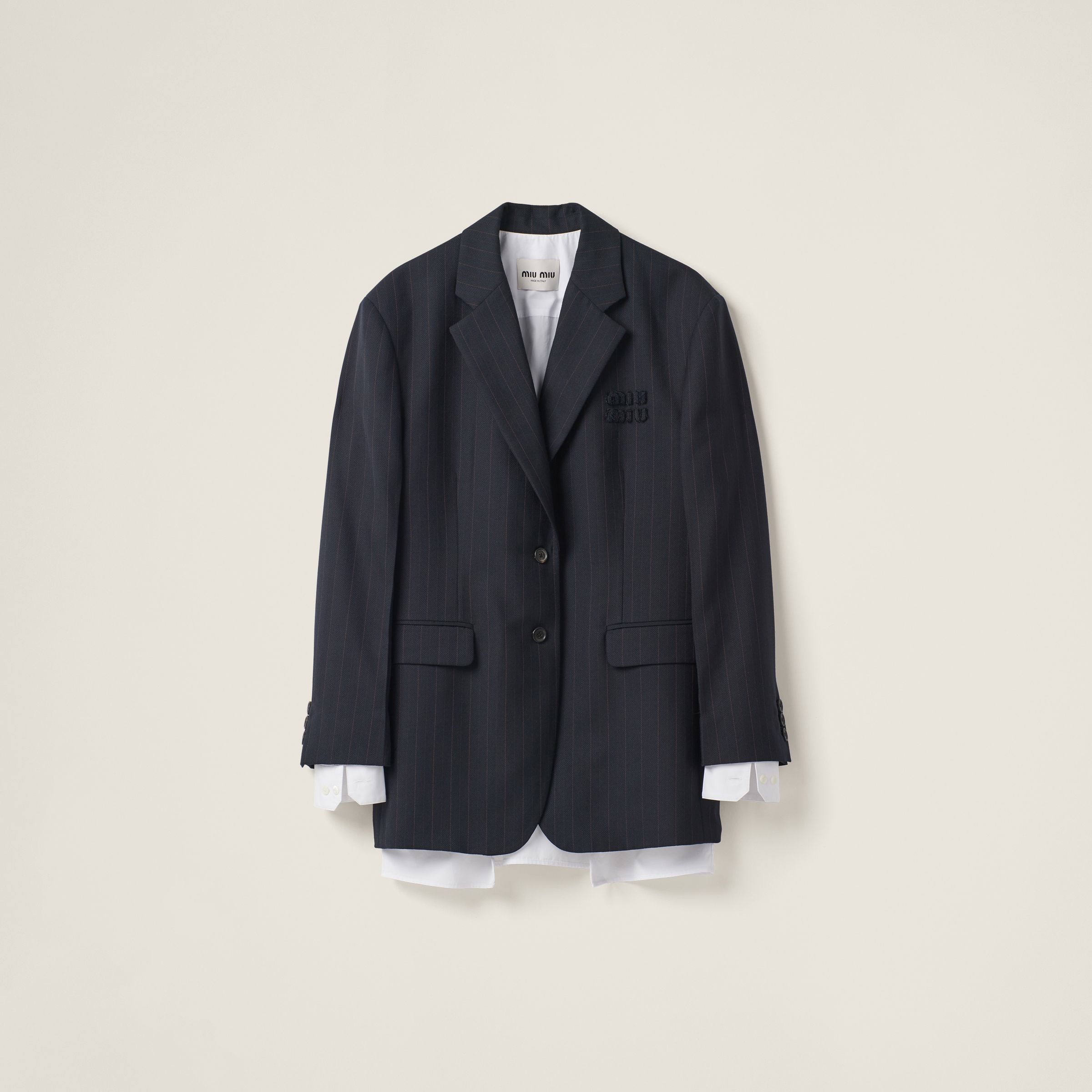 Single-breasted pinstripe jacket
