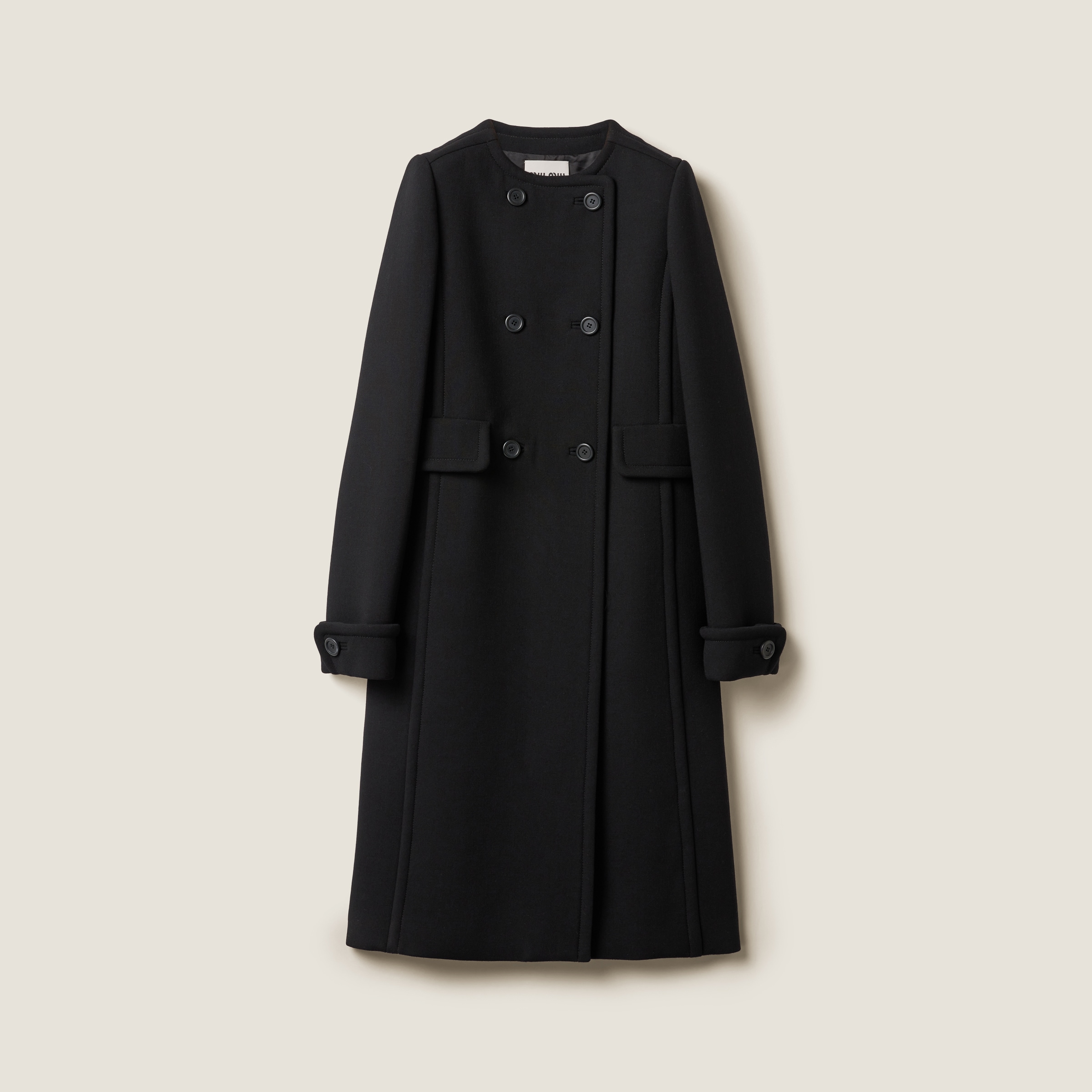 Natté toile double-breasted coat