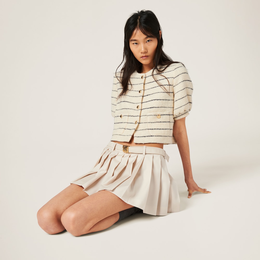 Pleated batavia miniskirt
