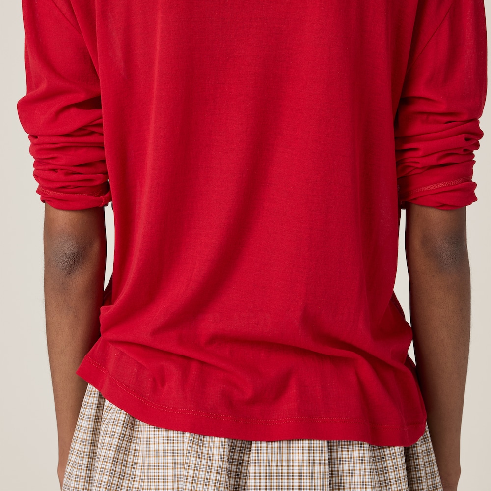 Ribbed jersey polo shirt
