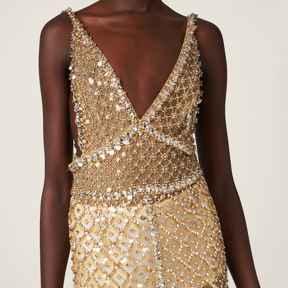 Embroidered organza dress
