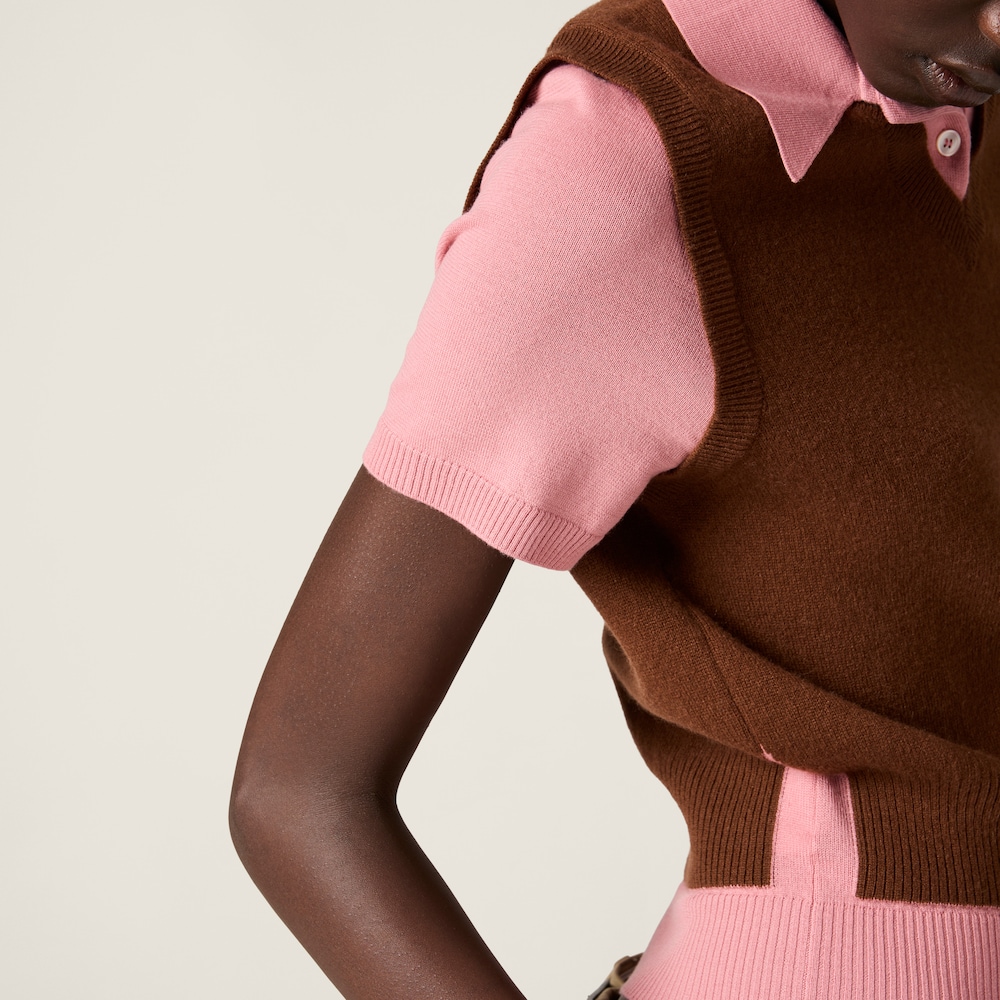 Cashmere and wool polo sweater