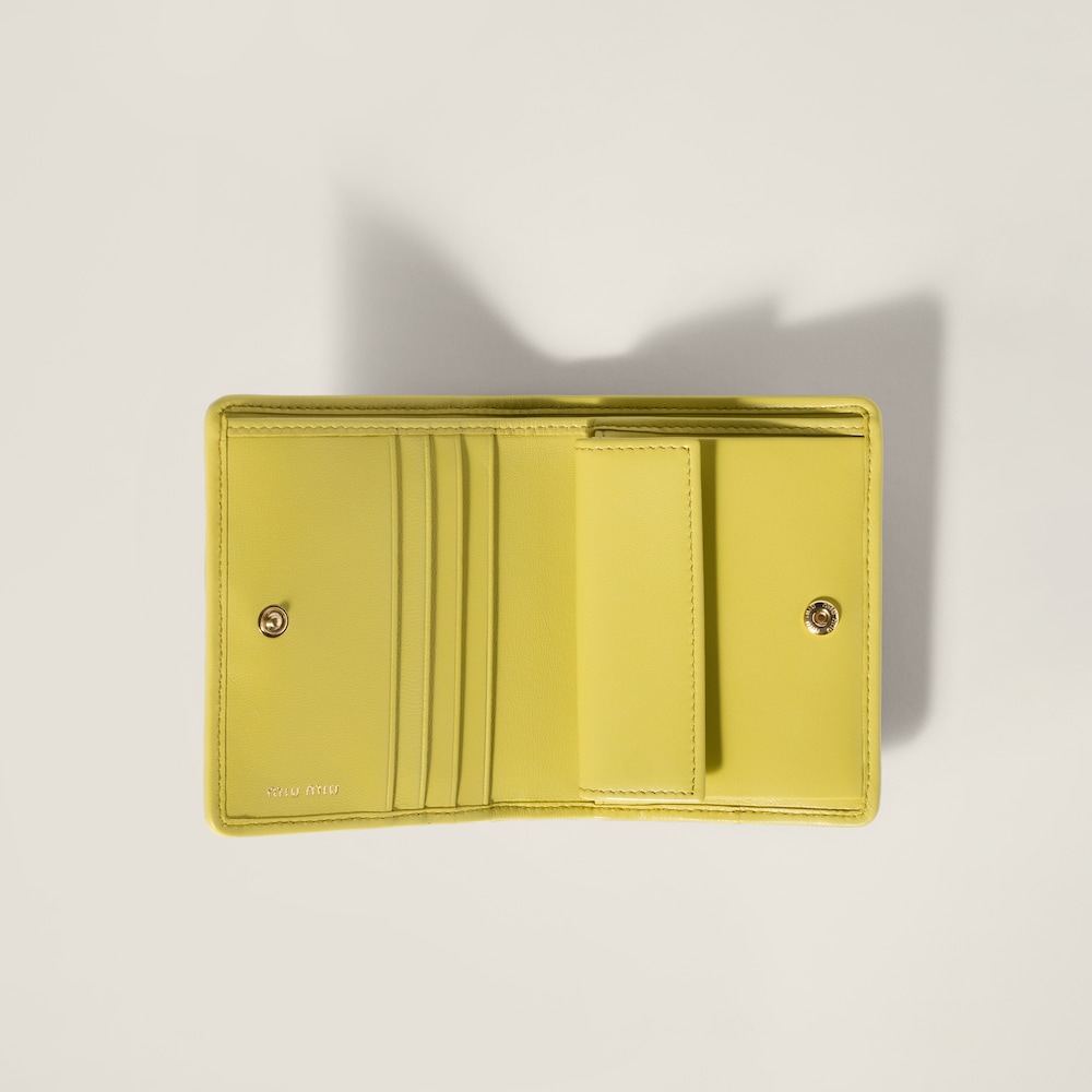Small matelassé nappa leather wallet