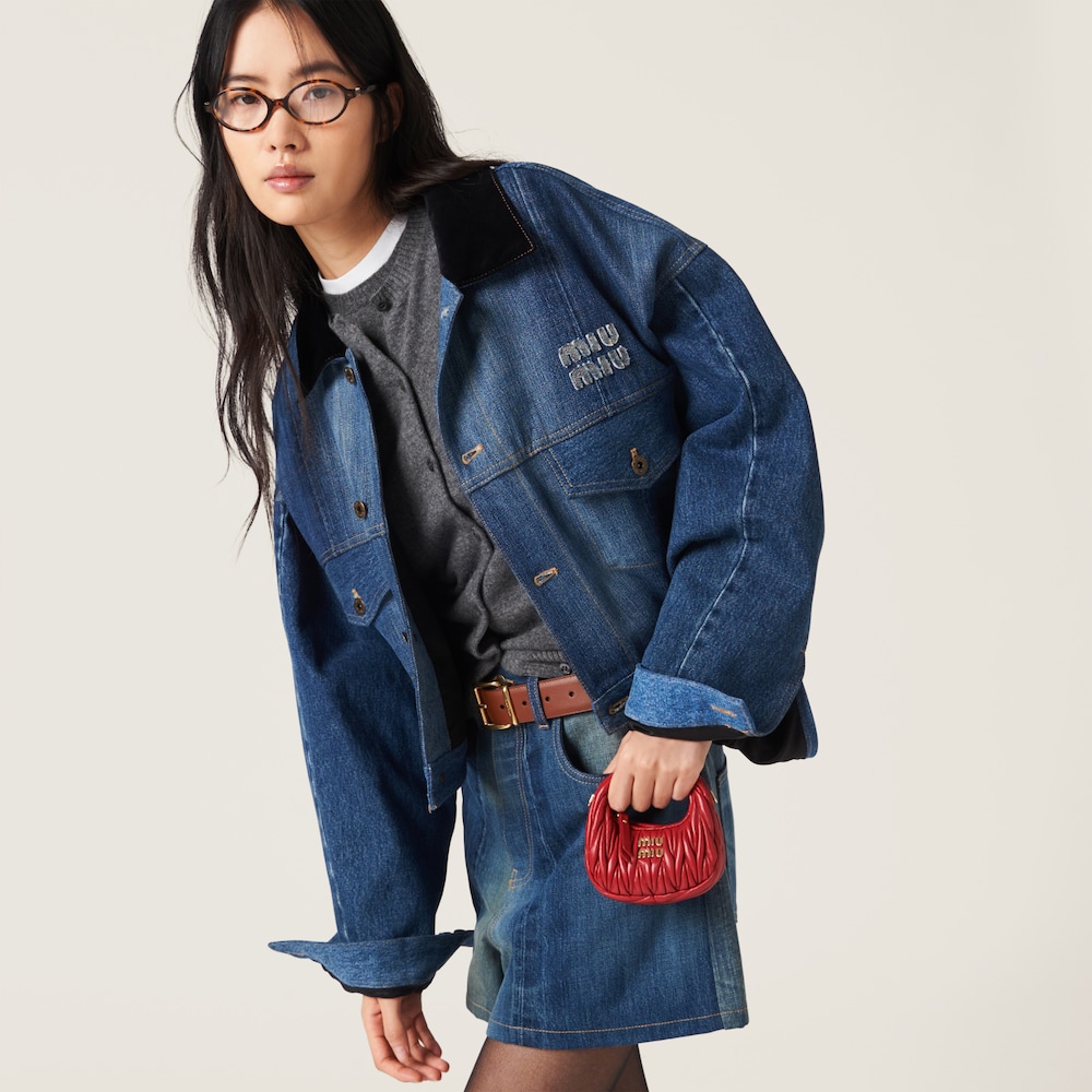 Wander matelassé nappa leather micro hobo bag