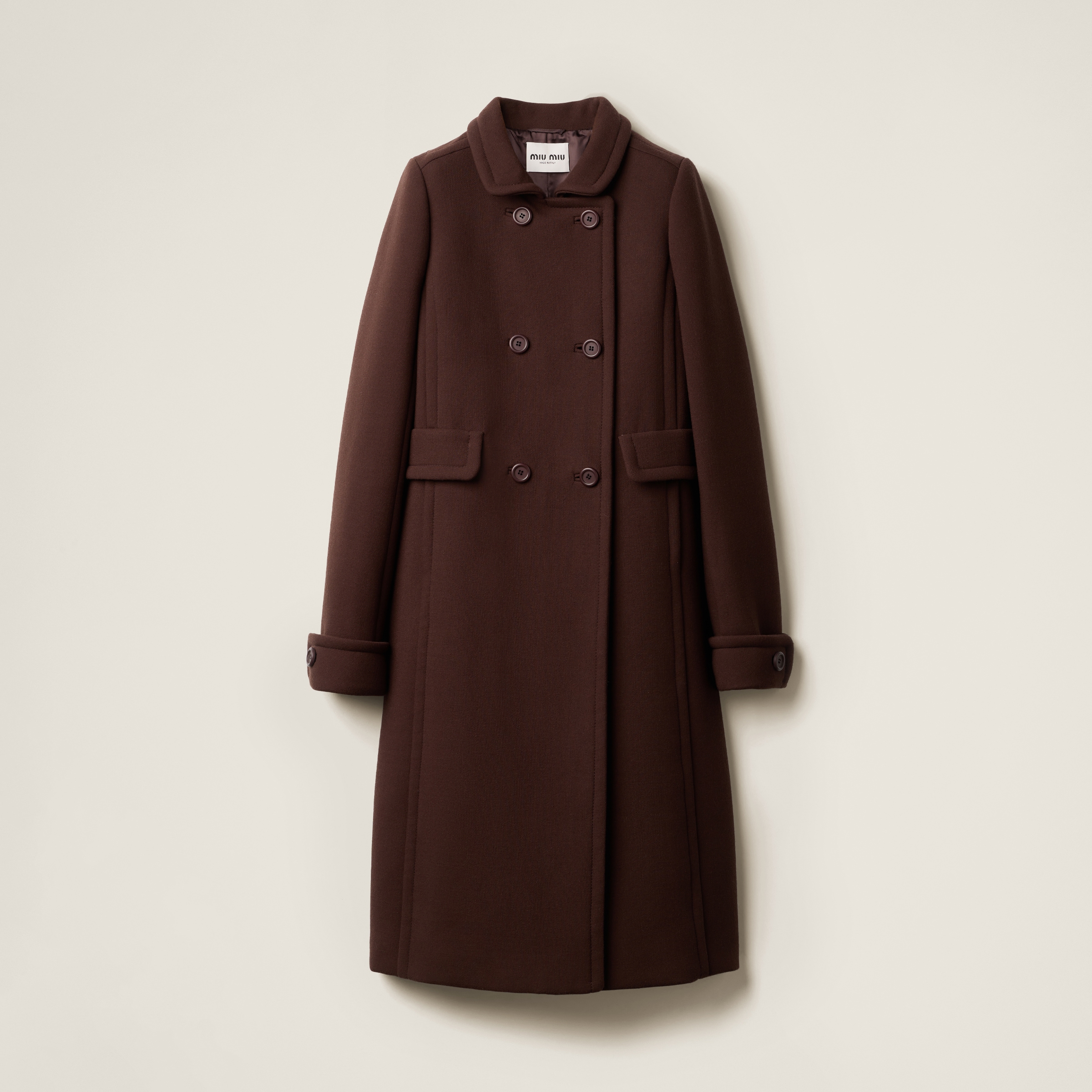Natté toile double-breasted coat