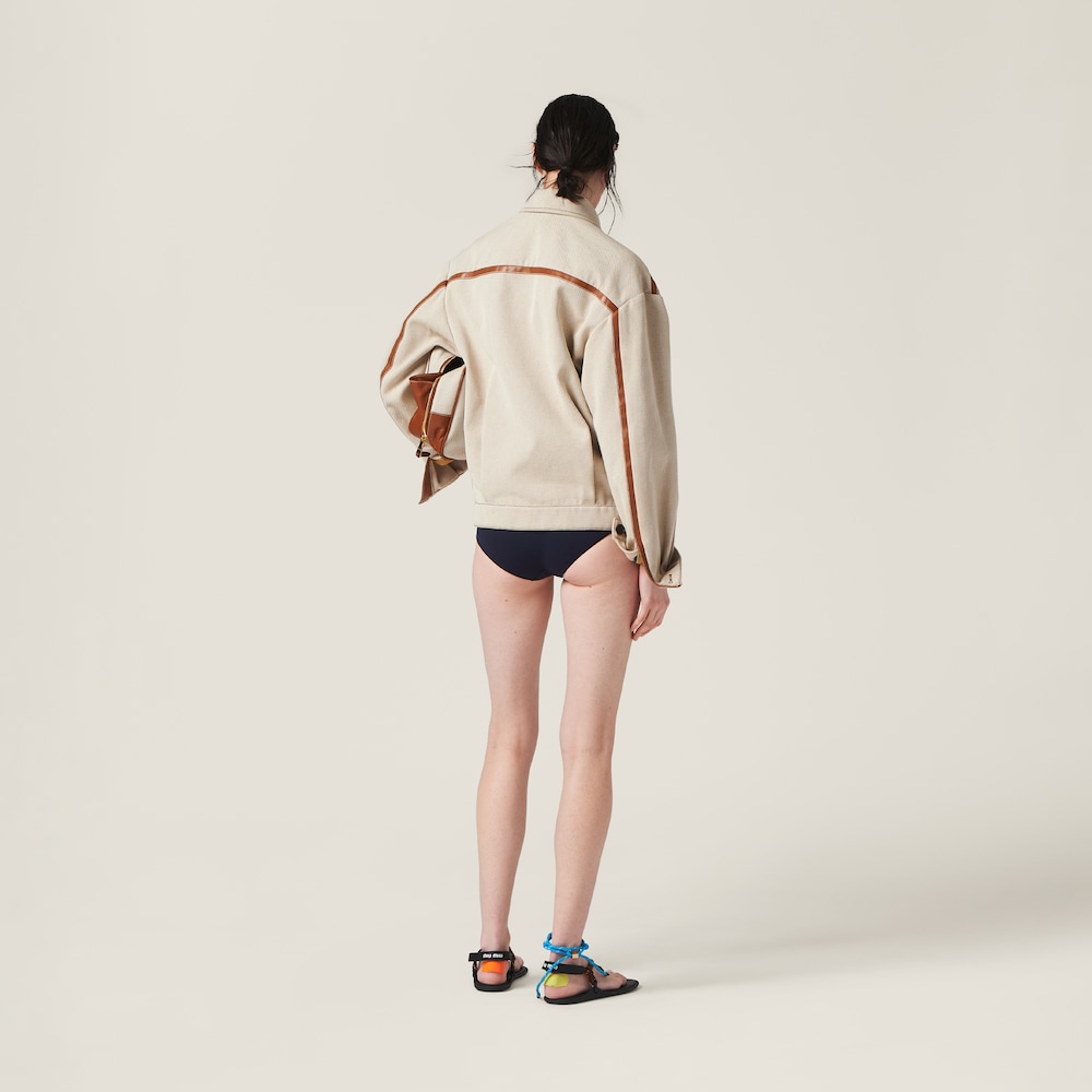 Jacquard canvas blouson jacket