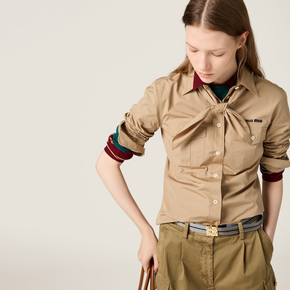 Poplin shirt with neckerchief