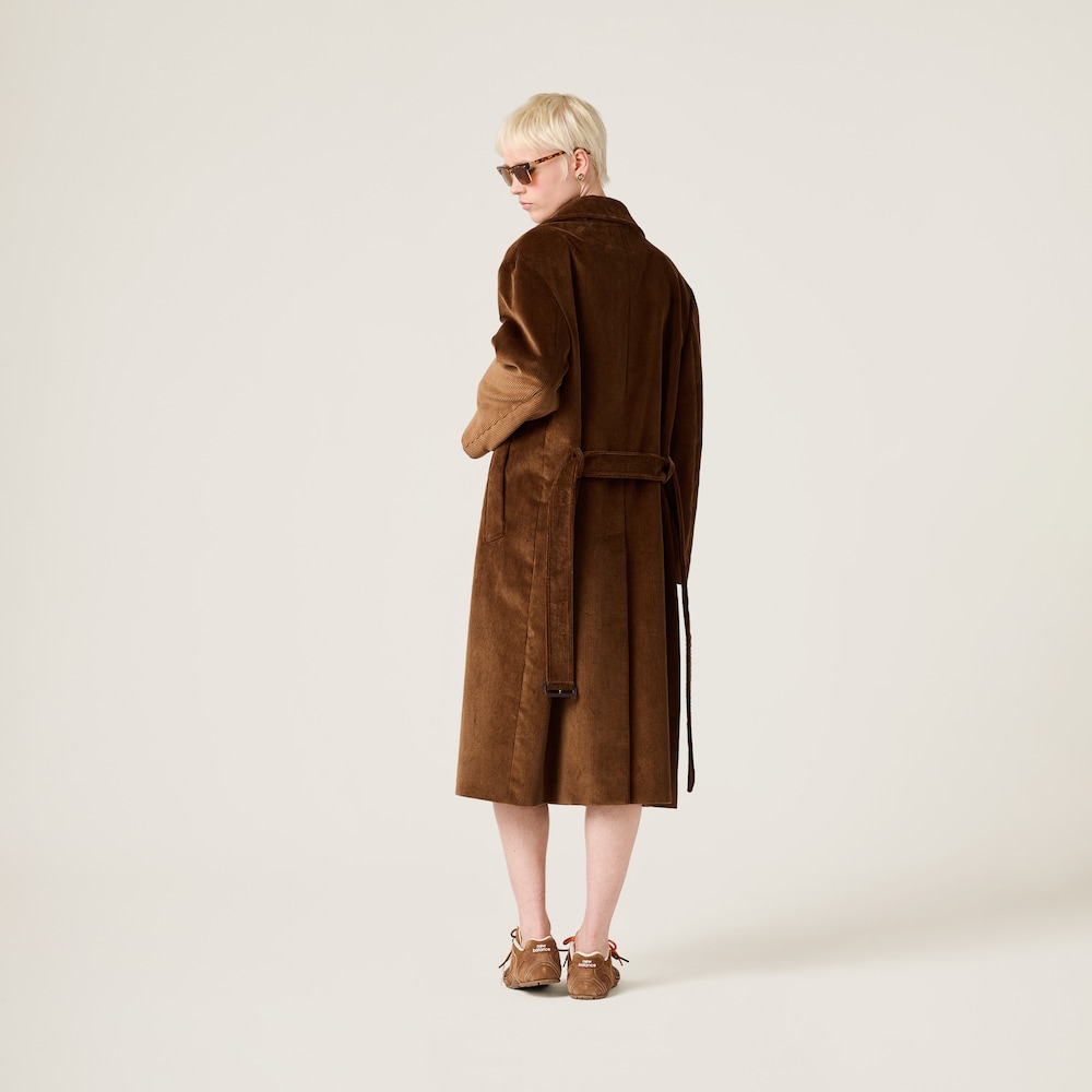 Single-breasted corduroy coat