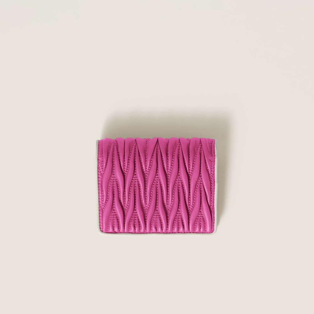 Small matelassé nappa leather wallet