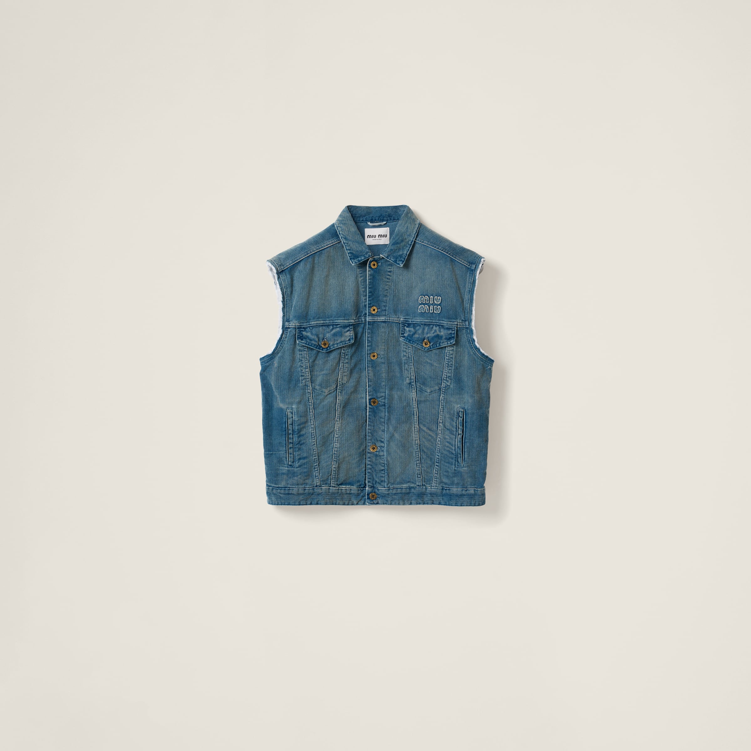 Washed corduroy vest