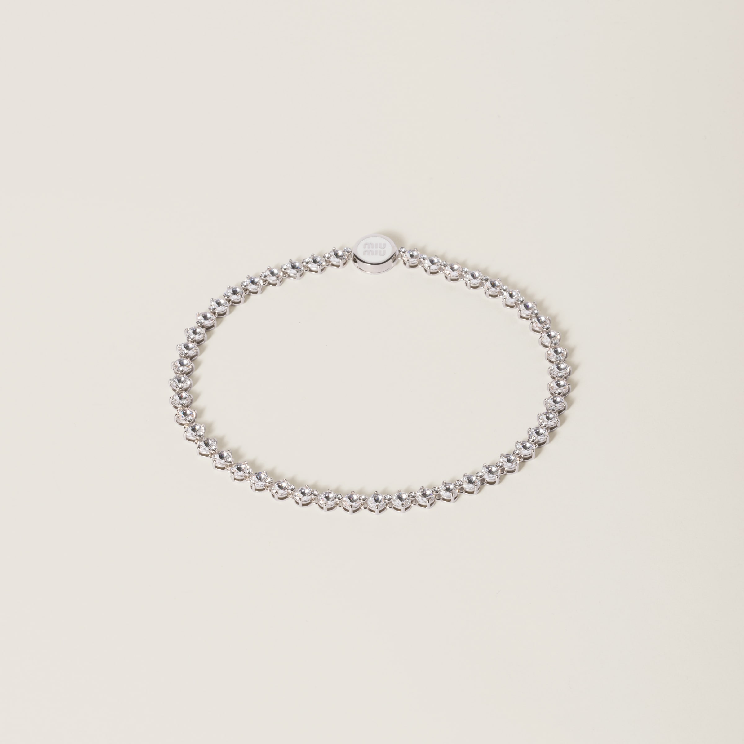 Metal necklace with crystals