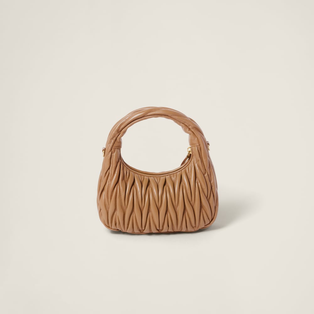 Wander matelassé nappa leather hobo bag