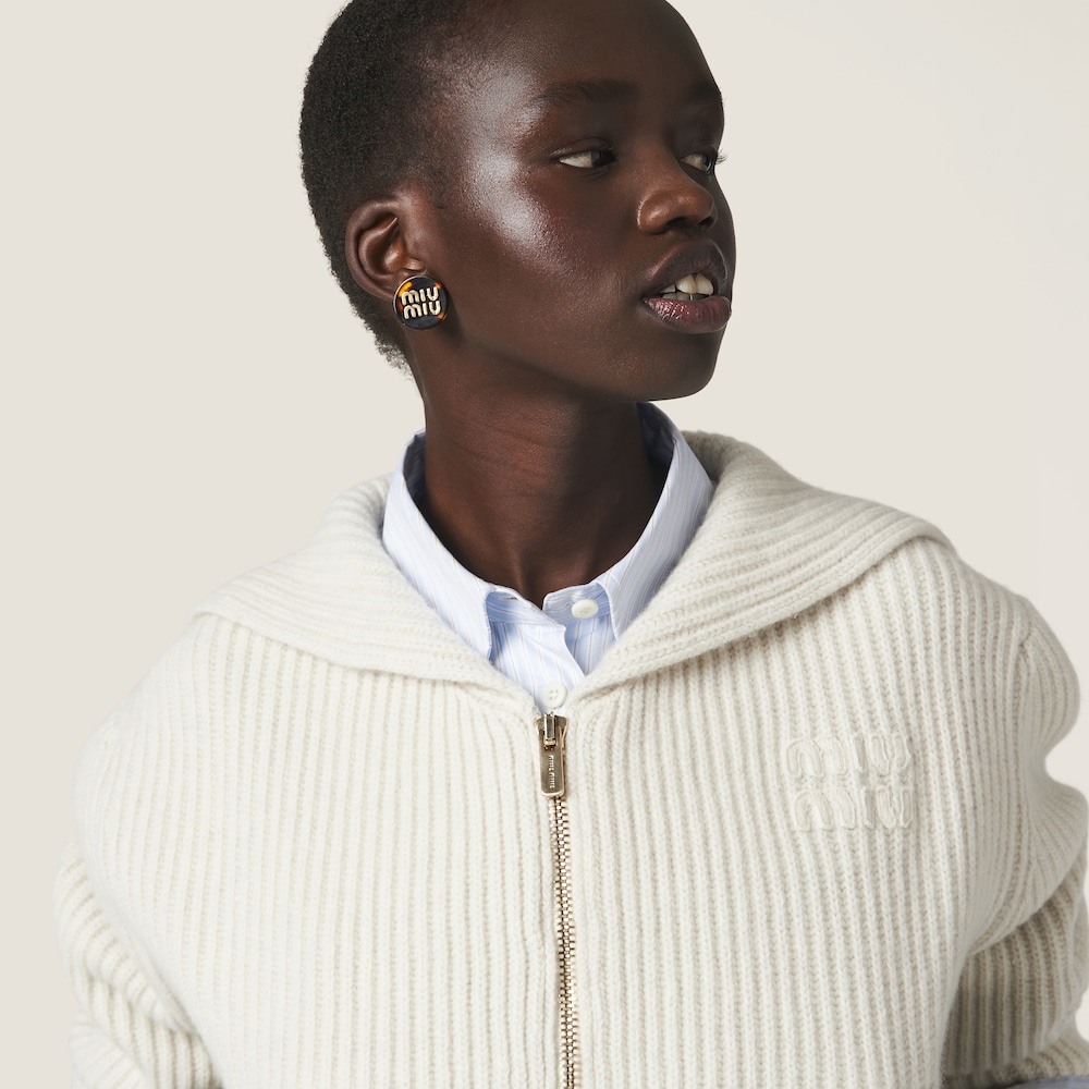 Wool and cashmere knit cardigan