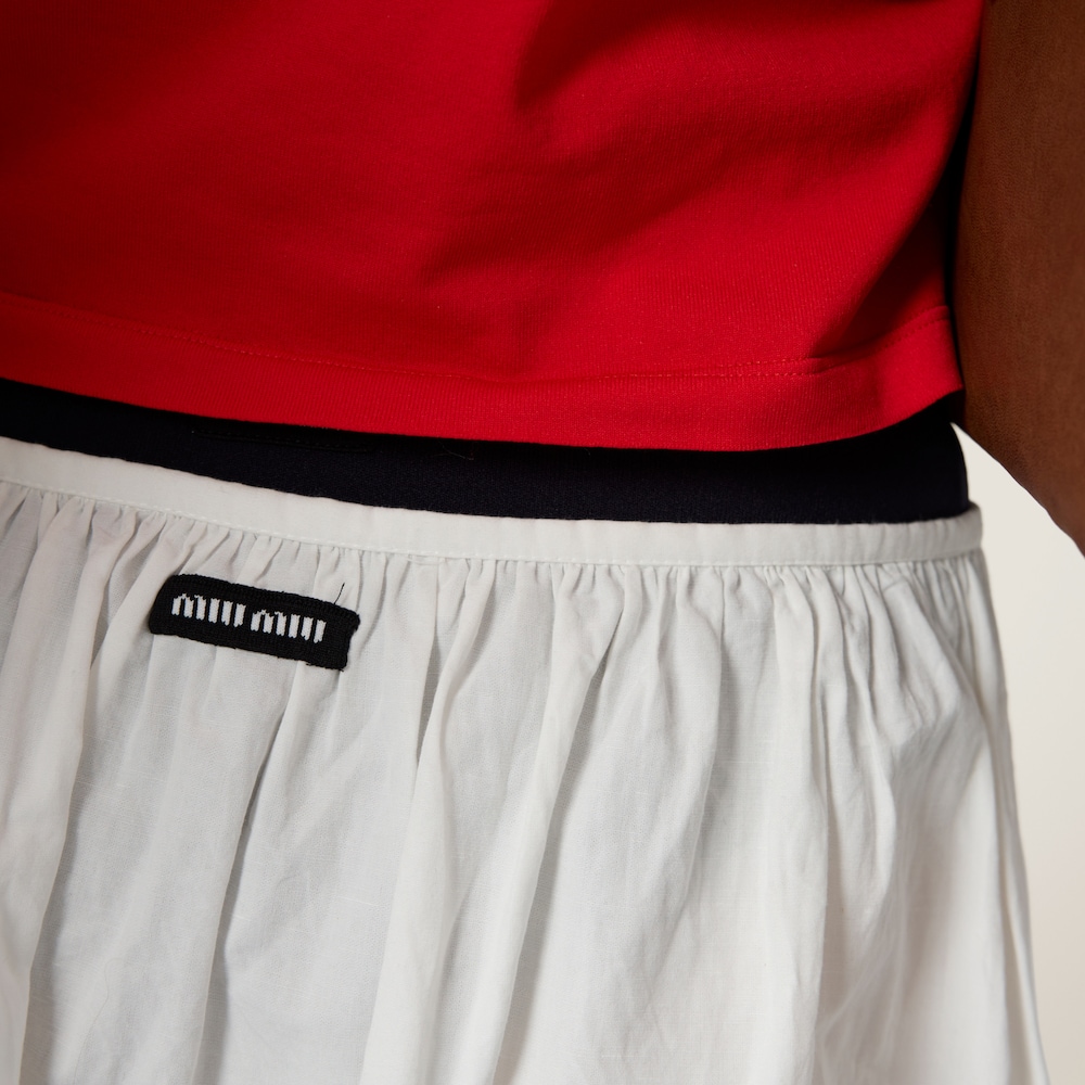 Slubbed poplin skirt