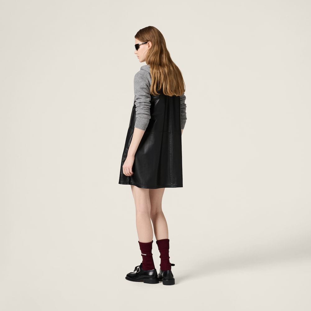 Nappa leather mini-dress