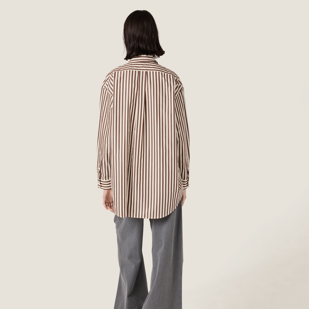 Striped poplin shirt