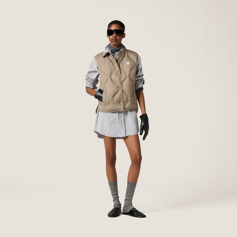 Technical pongee down vest
