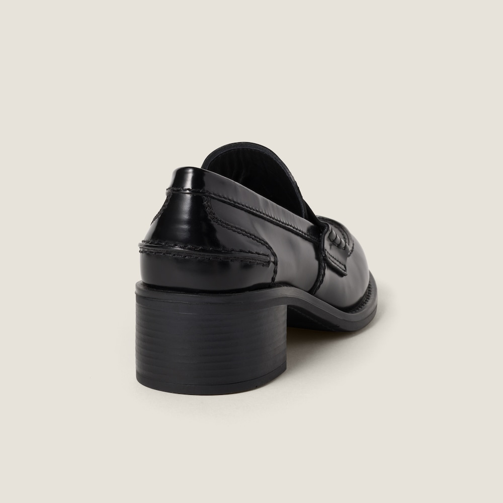 Brushed leather loafers