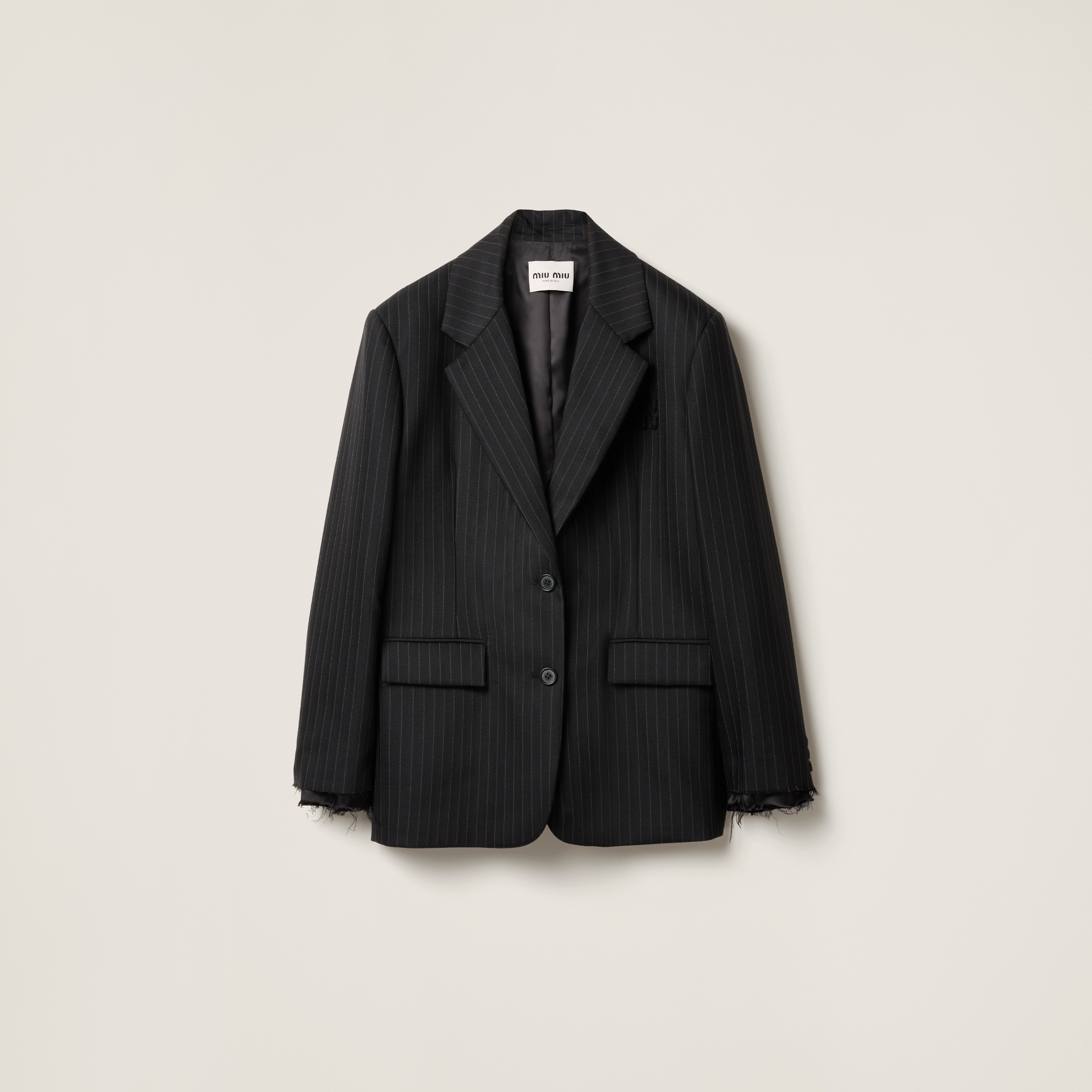 Single-breasted pinstripe jacket