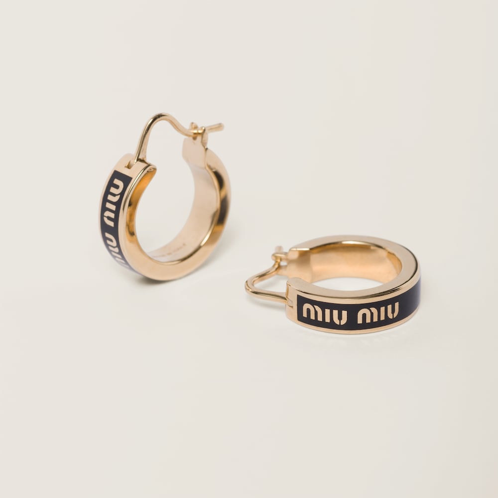 Enameled metal earrings