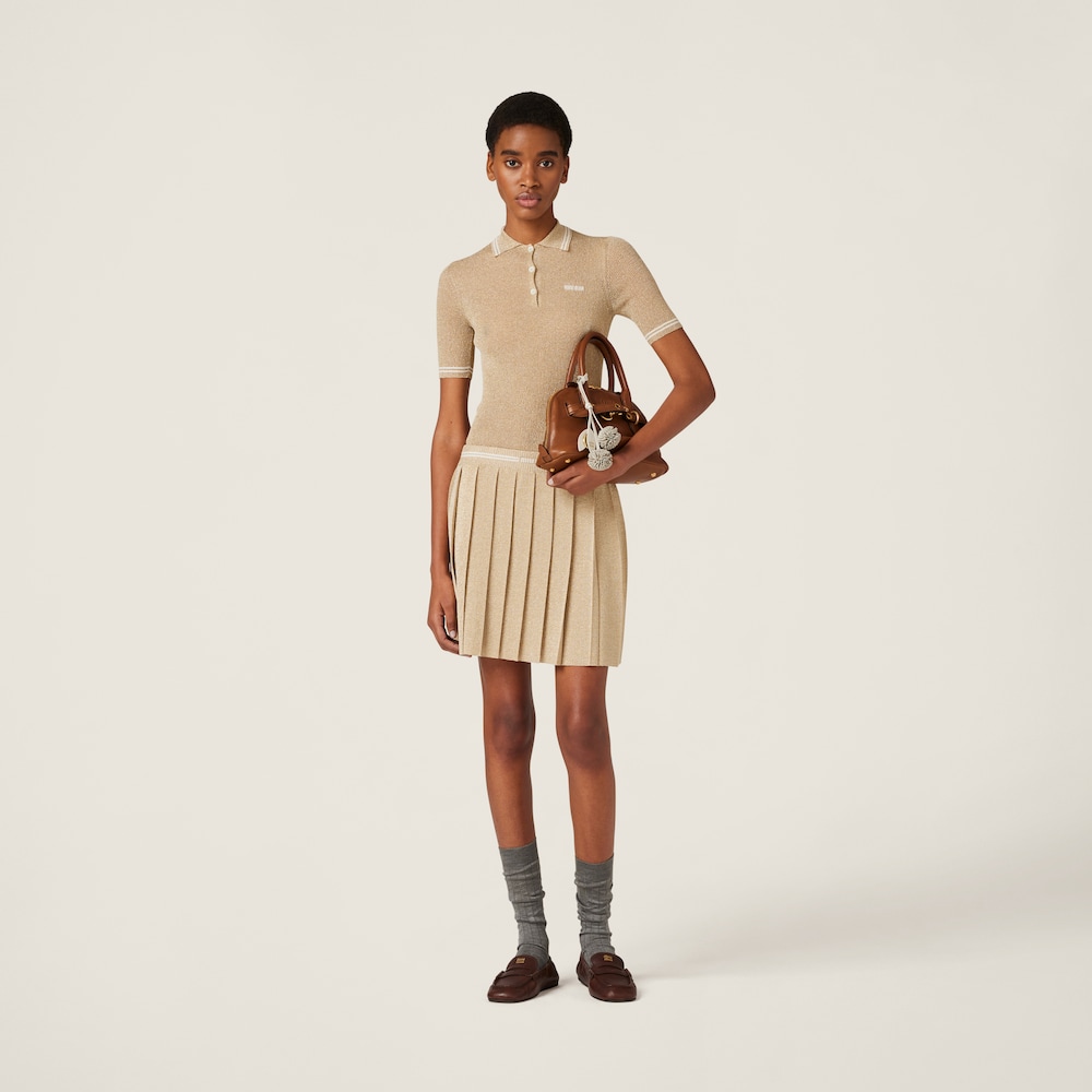 Lamé mini-skirt