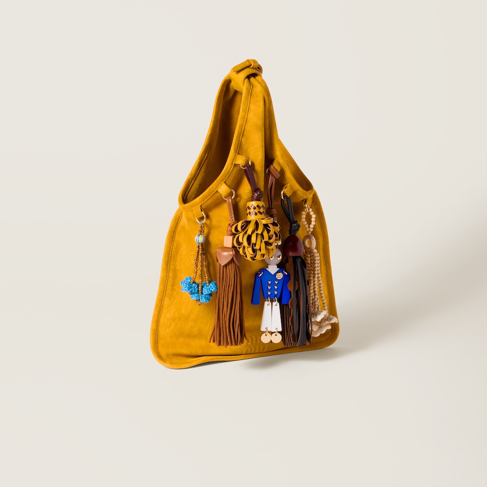 Suede bag with trick