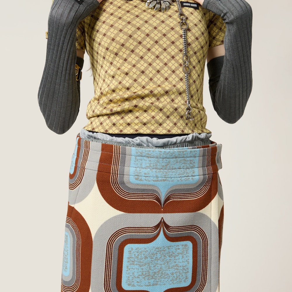 Printed natté skirt