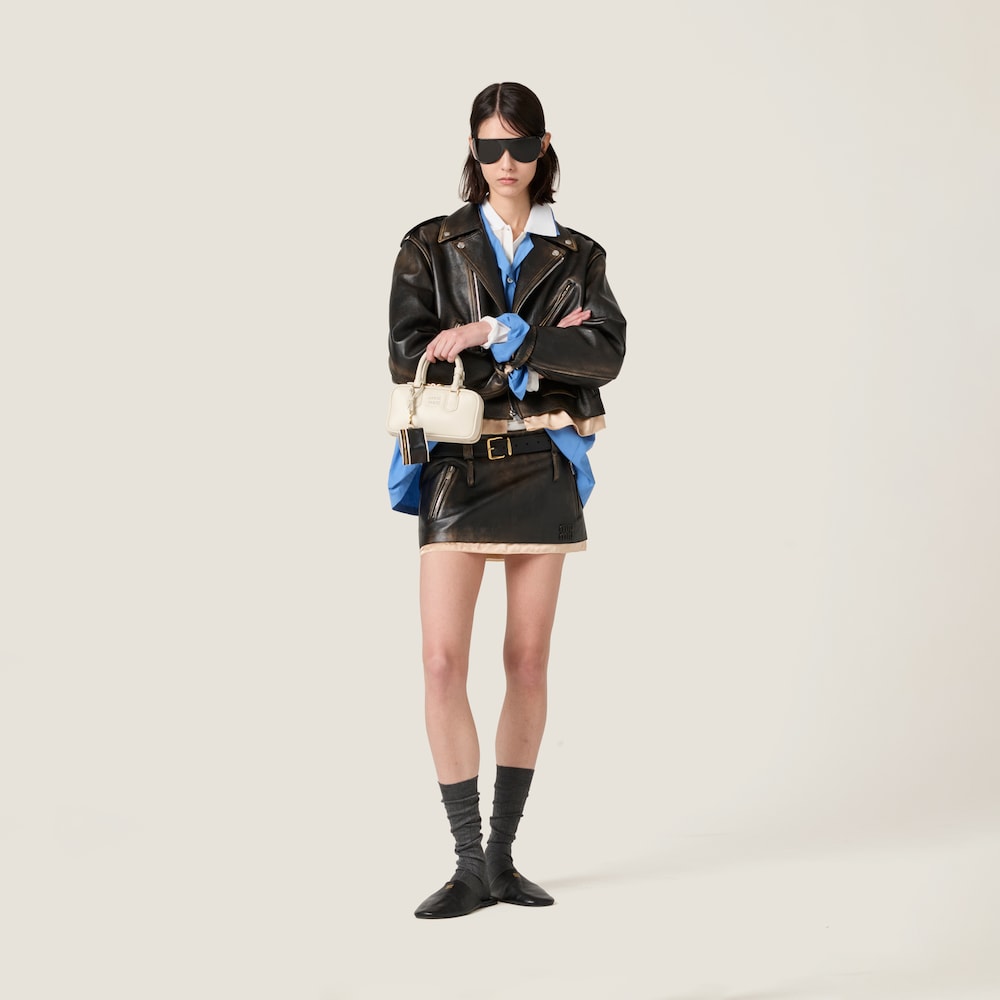 Nappa leather skirt